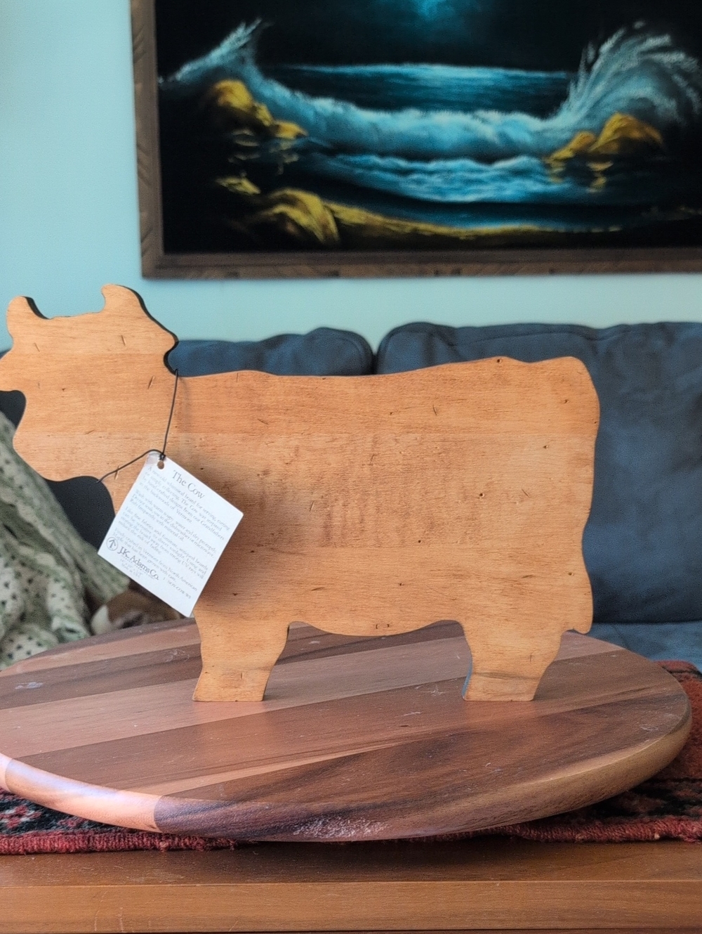 J.K Adams Cow Cutting/Serving Board - Natural Brown